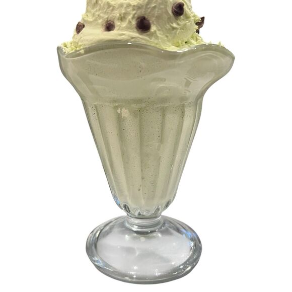 Faux Fake Ice Cream Sundae Parfait Food Display Heavy Glass Dish Realistic Decor - Picture 6 of 7